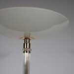 L5182 1970s Art Deco style floor lamp in glass with brass with uplighter Italy