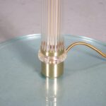 L5182 1970s Art Deco style floor lamp in glass with brass with uplighter Italy