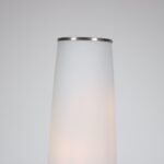 L5195 2000s Floor lamp on tubular metal base with milk glass shade / Netherlands