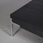 m27273 1990s Slick Coffee table in black stained oak on chrome aluminium legs Roderick Vos Masimo, Netherlands