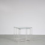 m27279 1970s Set of clear acrylic nesting tables Italy