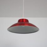 L2869 1960s Red metal hanging lamp by Lyfa, Denmark
