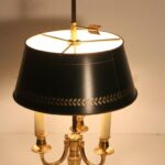 L5198 1950s Bouillot lamp (large) in brass with green metal shade France