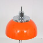 L5211 1970s Faro Table lamp in chrome plated metal with orange plexigass Harvey Guzzini Guzzini, Italy