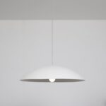 L5058 1970s White metal hanging lamp with fabric cable Claus Bonderup & Torsten Thorup Carl Hansen & Son, Denmark