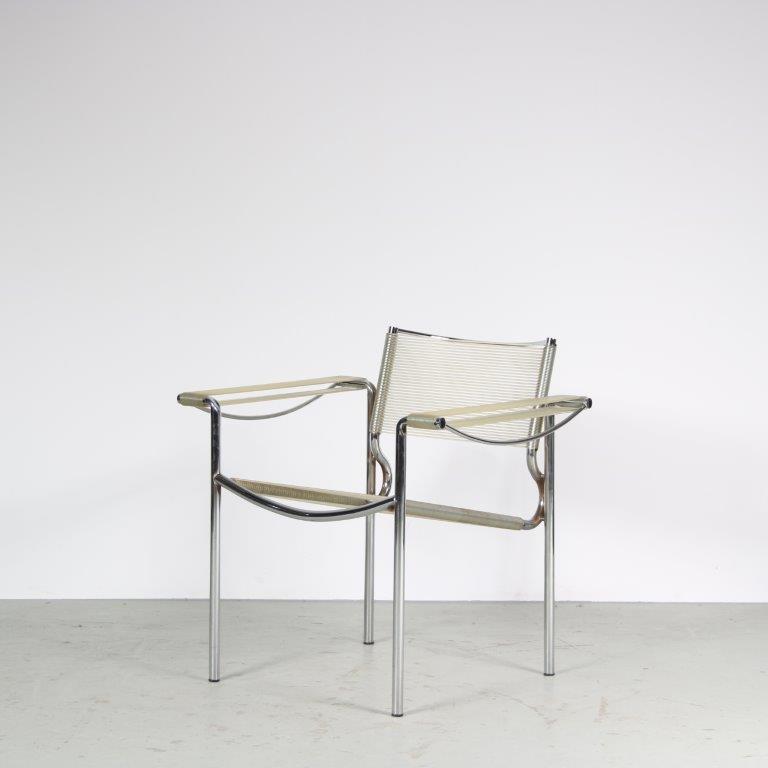 m27442 1980s “Spaghetti” chair with chrome frame Giandomenico Belotti Alias, Italy