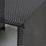 m27437 1980s Black perforated metal side table / Netherlands