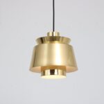 L5269-73 2020s edition of 1950s Gold plated hanging lamp Jørn Utzon &Tradition, Denmark