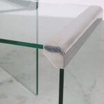 m27533 1970s Set three glass nesting tables with chrome details Gallotti & Radice Italy
