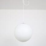 L5297-302 1960s Large hanging lamp in satin glass with chrome Peill & Putzler, Germany