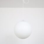 L5297-302 1960s Large hanging lamp in satin glass with chrome Peill & Putzler, Germany