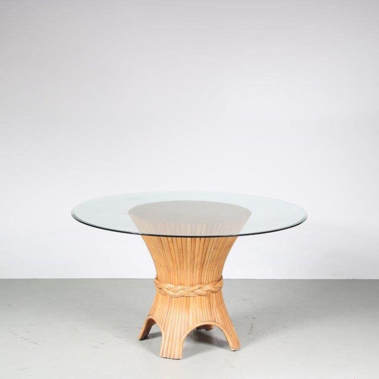 m27542 1970s Vintage bamboo dining table by McGuire, USA