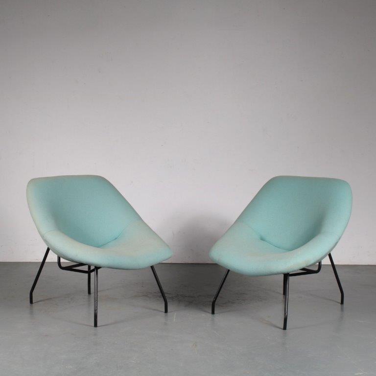m25418 Rare Pair of Lounge Chairs by GAR, France 1950