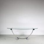 m26533 Romeo Rega Dining Table with Glass Top, Italy 1970