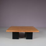 m27590 1950s “Pirkka” Coffee Table in pine with black wooden base Ilmari Tapiovaara Laukaan Puu, Finland