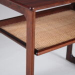m27607 1960s Small rosewooden with cane side table Johannes Andersen Silkeborg, Denmark