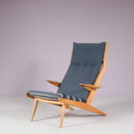 m26423 1950s Easy chair in birch wood with grey fabric upholstery / Koene Oberman / Gelderland, Netherlands
