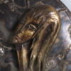 Large Copper Mother & Child Sculpture signed R.E. 1967, Netherlands