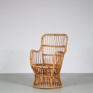 1950s Small rattan armchair from the Netherlands