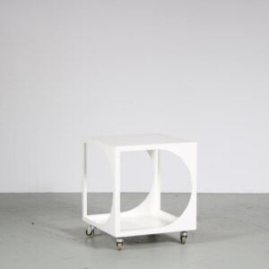 1960s Unique white metal trolley from the Netherlands