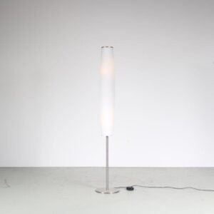 2000s Floor lamp with milk glass shade from the Netherlands
