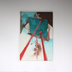 1968 Large painting "Lasers Give Pictures" by Jan Withofs, Belgium