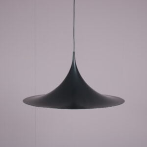 L5327 1960s Black metal trumpet shaped hanging lamp Semi Claus Bonderup & Torsten Thorup Fog & Mørup, Denmark