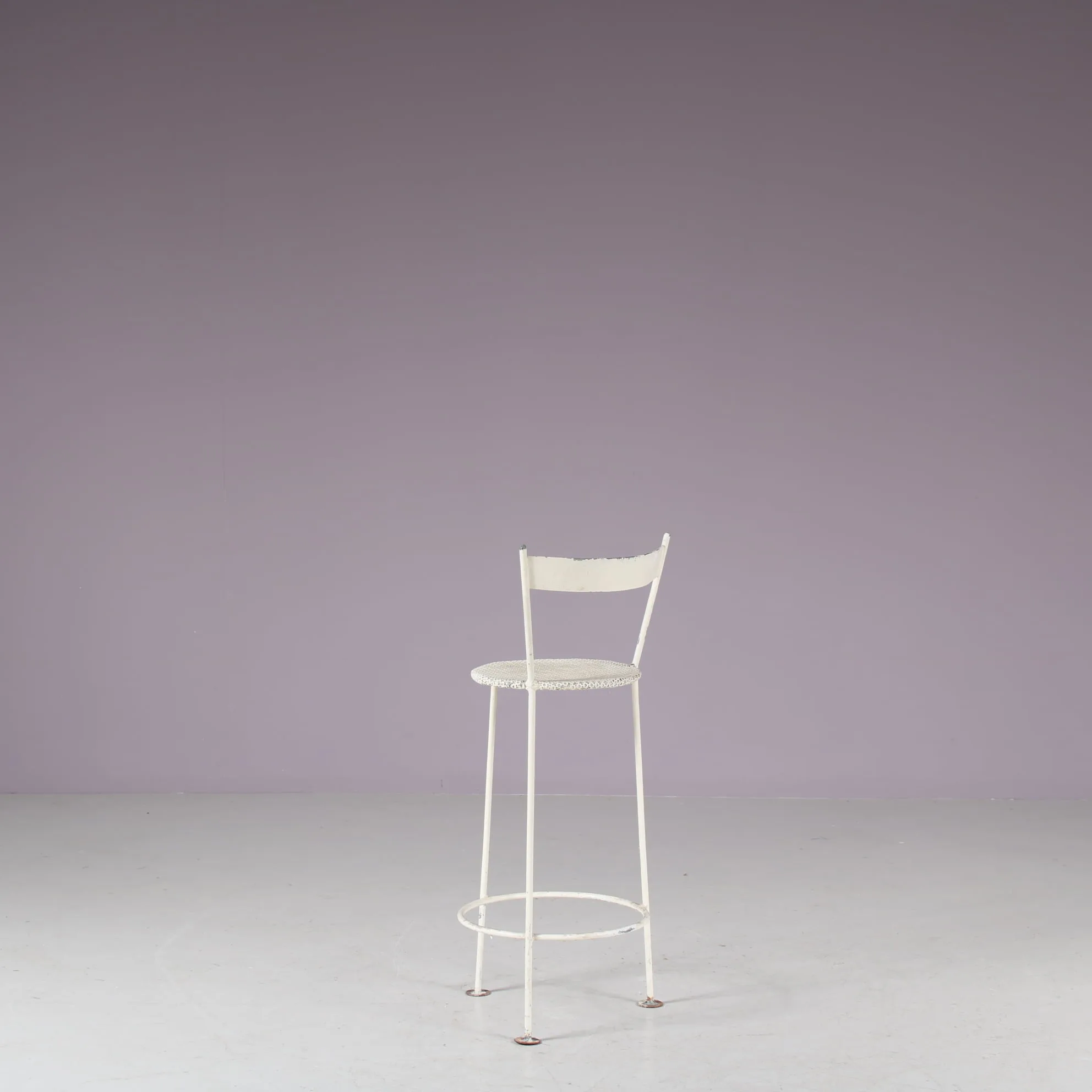 m21068 1950s Children stool in perforated metal, France