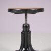 m27753-5 1970s Adjustable black bentwooden piano stool with webbing seats / Thonet, Austria