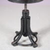 m27753-5 1970s Adjustable black bentwooden piano stool with webbing seats / Thonet, Austria