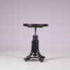 m27753-5 1970s Adjustable black bentwooden piano stool with webbing seats / Thonet, Austria