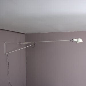 L5368 1970s "265" Adjustable wall lamp in white metal / Paolo Rizzatto / Flos, Italy