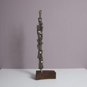 m27446 1970s Bronze sculpture on wooden base Otto Hamer Netherlands