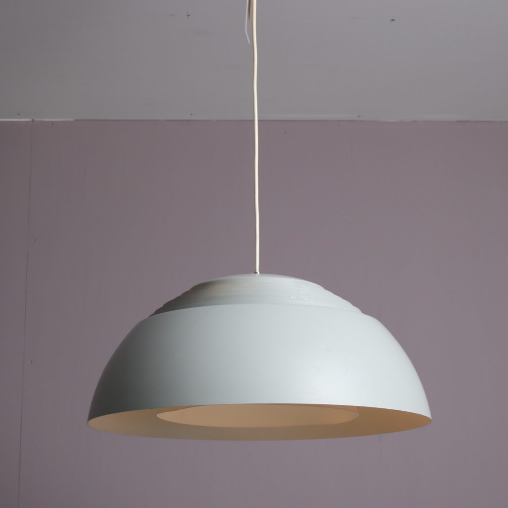 L5365 1960s Grey metal hanging lamp model AJ Arne Jacobsen Louis Poulsen, Denmark