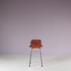 m27783 1970s Low bar stool on chrome metal base with cognac leather seat / Charlotte Perriand / Les Arcs, France