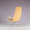 m27774 1980s Sas Easy chair on chrome metal crossbase with yellow leather upholstery Jens Amundsen Fritz Hansen, Denmark