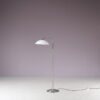 L5390 1950s Adjustable floor lamp on matte nickel base with white glass hood Giso (Gispen), Netherlands