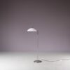 L5390 1950s Adjustable floor lamp on matte nickel base with white glass hood / Giso (Gispen), Netherlands