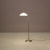 L5390 1950s Adjustable floor lamp on matte nickel base with white glass hood / Giso (Gispen), Netherlands