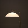 L5390 1950s Adjustable floor lamp on matte nickel base with white glass hood / Giso (Gispen), Netherlands