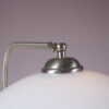 L5390 1950s Adjustable floor lamp on matte nickel base with white glass hood / Giso (Gispen), Netherlands