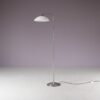 L5390 1950s Adjustable floor lamp on matte nickel base with white glass hood / Giso (Gispen), Netherlands