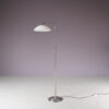 L5390 1950s Adjustable floor lamp on matte nickel base with white glass hood / Giso (Gispen), Netherlands