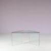 m27819 1970s Glass side or corner table in glass with chrome Gallotti & Radice Italy