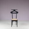 m27823 1950s Valet stand with foldable seat in black wood with rush / Ico Parisi / Fratelli Reguitti, Italy