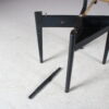 m27823 1950s Valet stand with foldable seat in black wood with rush / Ico Parisi / Fratelli Reguitti, Italy