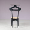 m27823 1950s Valet stand with foldable seat in black wood with rush / Ico Parisi / Fratelli Reguitti, Italy