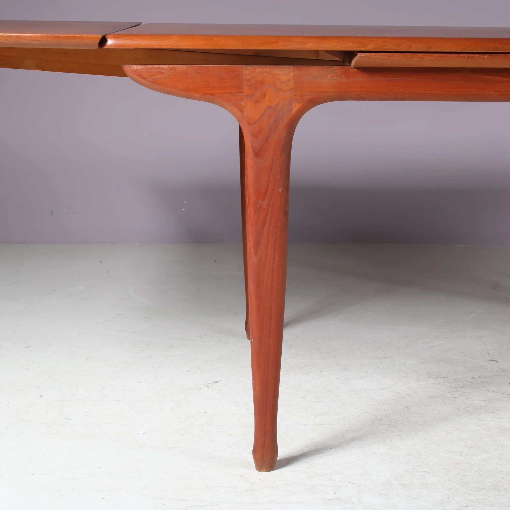 INC193 1960s Teak extendible dining table by TV Meubles Paris, France
