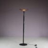 L5391 1980s "Tebe" Floor lamp in black metal with cream coloured glass shade / Ernesto Gismondi / Artemide, Italy