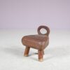 m27845 1950s Small brutalist oak cow milk stool France